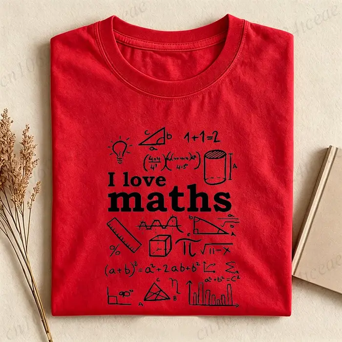 T-shirts humoristiques « I Love Math » pour hommes et femmes