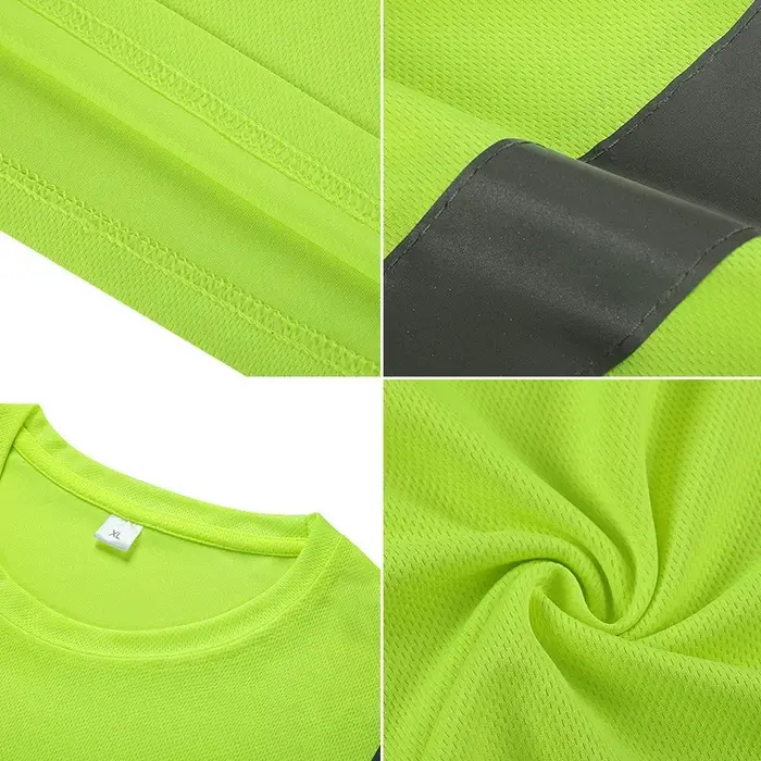 T-shirt réfléchissant extérieur Fluorescent haute visibilité sécurité travail chemise respirant