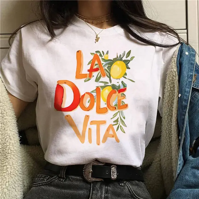 T-shirt à manches courtes imprimé citron La Dolce Vita