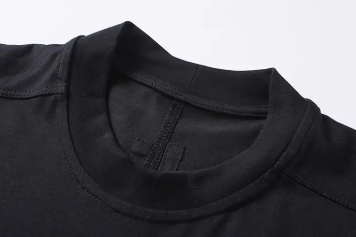 Dark RICK RO Style coton haute rue hommes couleur unie petit col épaules dénudées grand en forme de 