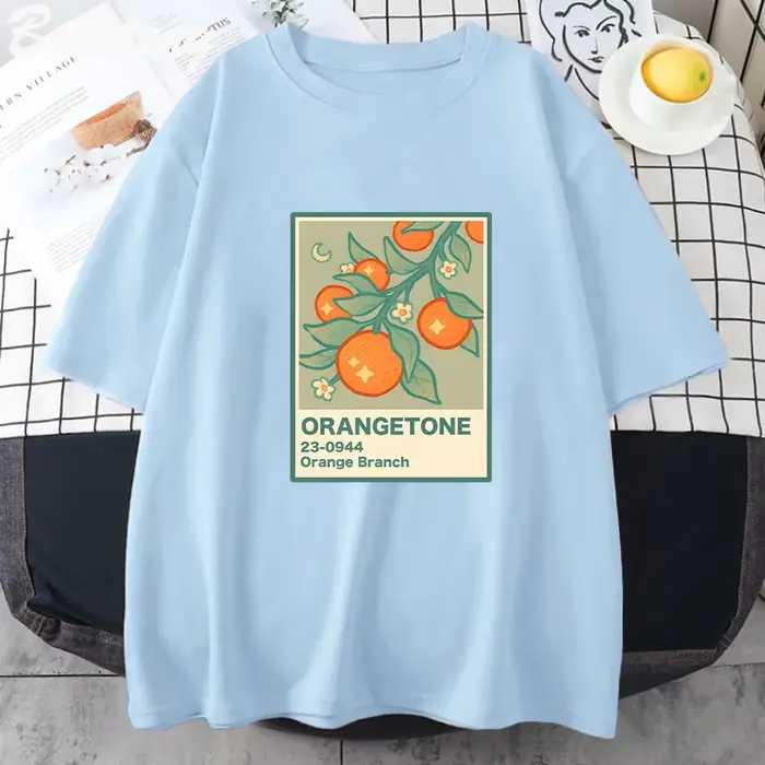 T-Shirt imprimé branche Orange