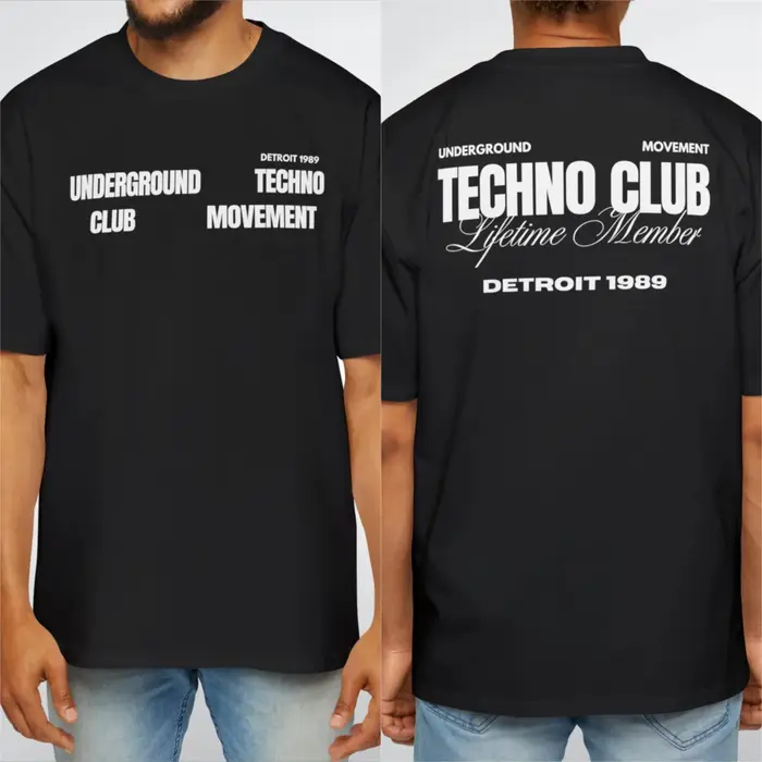 Detroit Techno T-Shirt surdimensionné: Festival de musique Rave Wear vêtements graphique chemise à m
