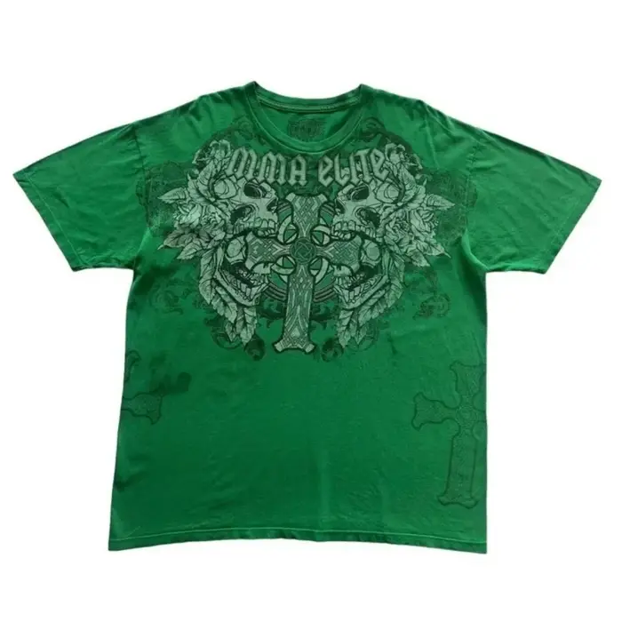 T-shirt d'été pour hommes, style gothique européen et américain, imprimé crâne, confortable, respira