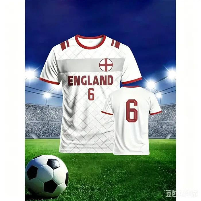 T-shirt de football pour hommes avec drapeau anglais d'été