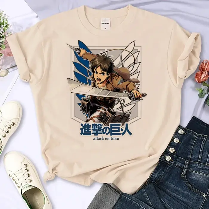 Anime japonais attaque sur Titan T-Shirt hommes femmes Ackerman Mikasa Eren Jaeger graphique vêtements unisexe dessin