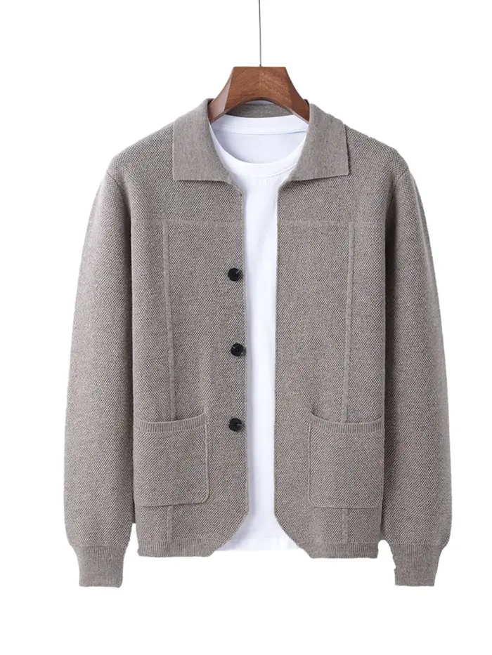 Cardigan Triblockchain en Laine Mérinos pour Homme