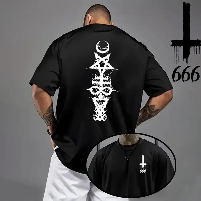 T-shirt gothique surdimensionné pour hommes
