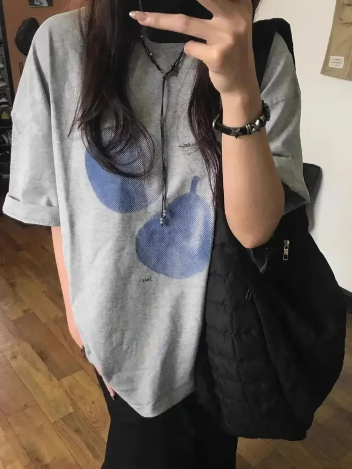 T-shirt pour femme imprimé fruits bleus