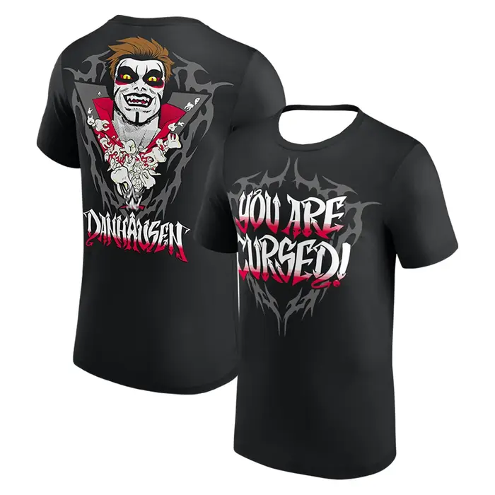 T-shirt noir Danhausen You Are Cursed pour hommes et femmes, col rond, manches courtes, vêtements de