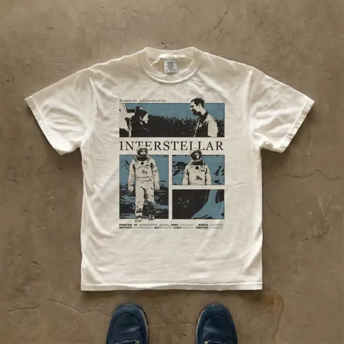 T-shirt avec affiche de film Interstellar, t-shirt graphique vintage à manches courtes pour hommes, 