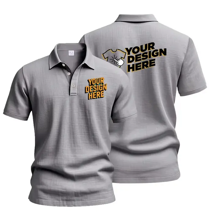 Chemises polo en lin uni pour hommes