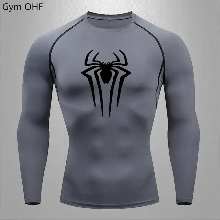 Spider-T-shirt de compression à manches longues pour homme