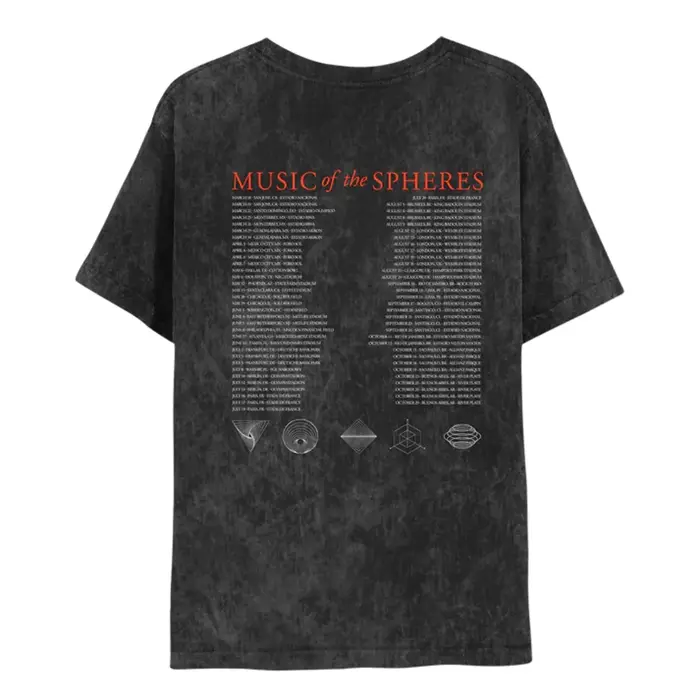 COLDPLAY Alien Radio Music Of TheSpheres World Tour Tee T-shirt en pur coton pour hommes et femmes