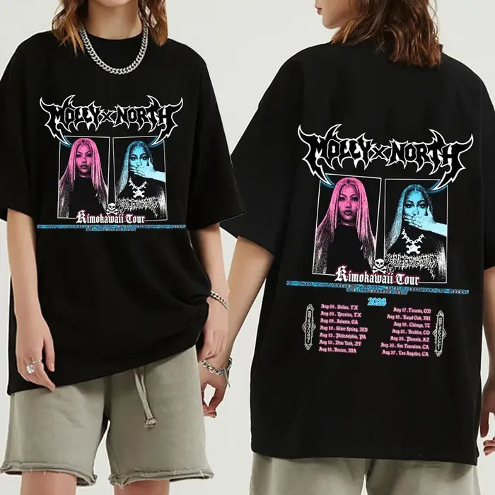 T-shirt North West Molly Santana Kimokawaii Tour pour homme et femme, chemise décontractée à manches courtes et col rond, style Harajuku