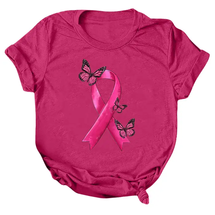T-Shirt à Manches Courtes et Col Ras du Cou pour Femme
