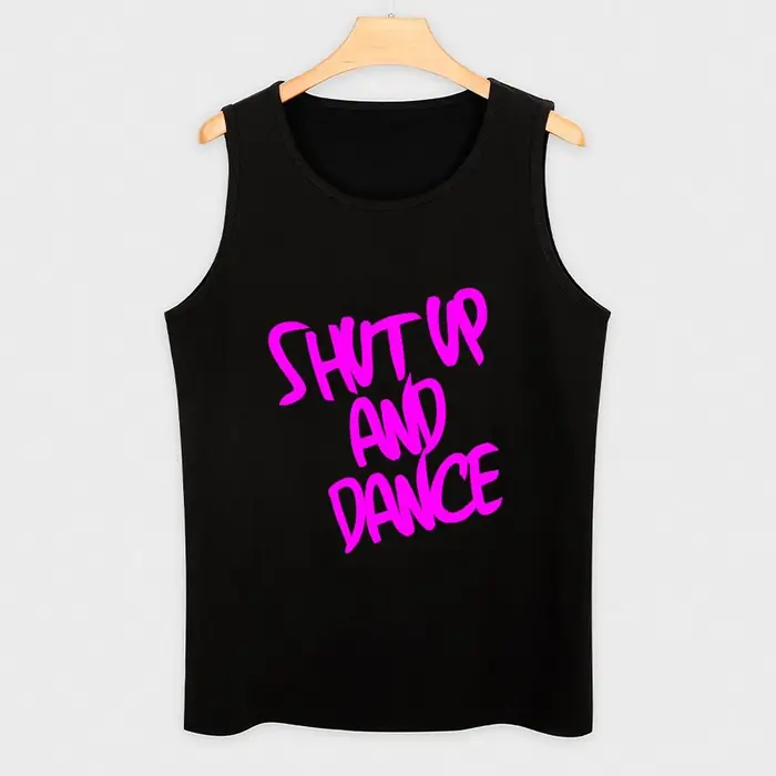 Shut Up matchs Dance-Débardeur sans manches pour homme, haut rose précieux