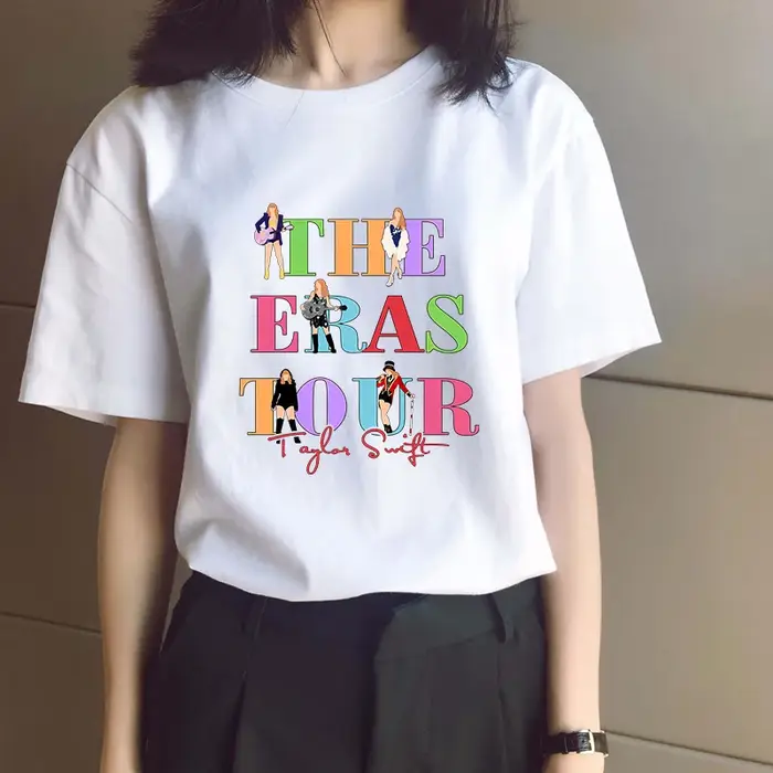 T-shirt pour femme Taylor Swift, vêtement basique, merchandising populaire de la chanteuse, haut à manches courtes, col rond, mode, fans, streetwear, cadeau commémoratif