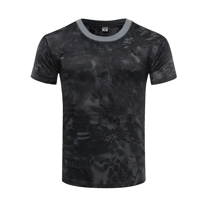CamSolomon-T-shirt de sport de plein air pour hommes, séchage rapide, col rond, manches courtes, che