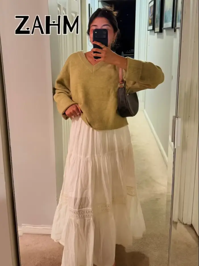 Pull tricoté élégant à col en v pour femme