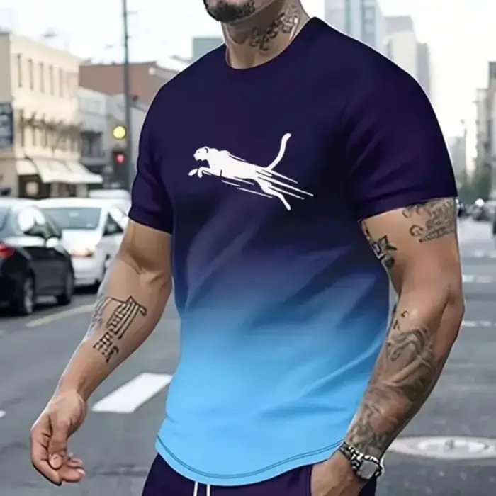 T-shirts pour hommes à imprimé animal 3D, T-shirt de sport pour hommes, T-shirt à manches courtes st