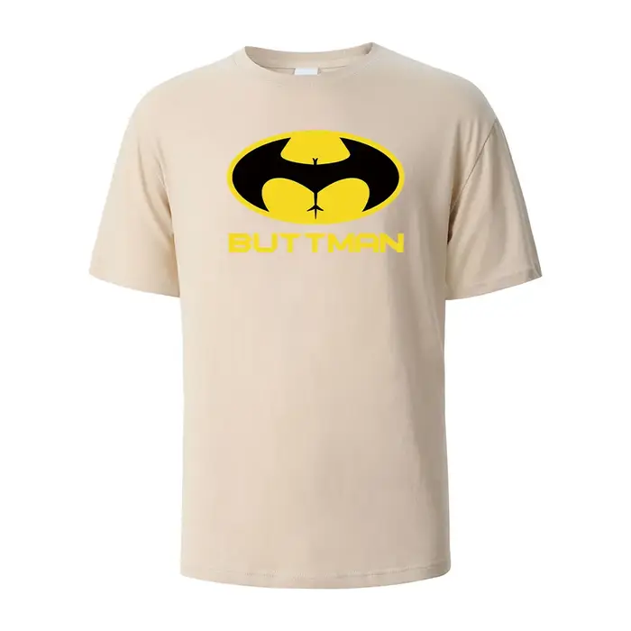 T-shirt imprimé Buttman pour hommes et femmes, t-shirts d'été, 100% coton, col rond, surdimensionné,