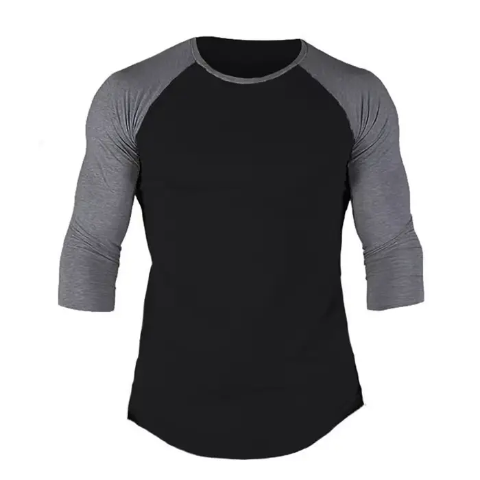 T-shirt à manches trois-quarts pour hommes, vêtements de sport coupe couvertes, t-shirt de fitness,