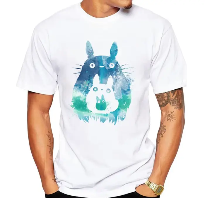 T-shirt à manches courtes imprimé ours de la forêt pour hommes