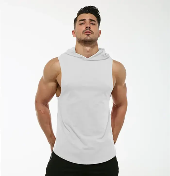 MRMT 2026 Nouveau T-shirt sans manches à capuche en coton pour homme, débardeur de fitness à ourlet 