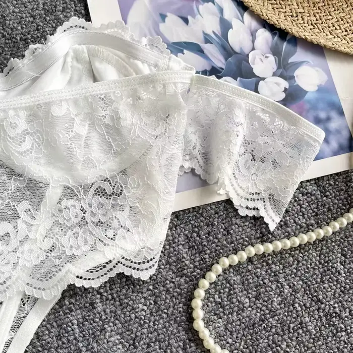 Chic rétro dentelle perles glands asymétrique Camis mode française débardeur mince haut court Sexy femmes été hauts