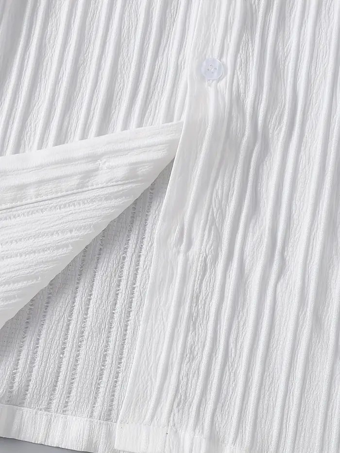 Chemise à col à manches longues à rayures ondulées pour garçons