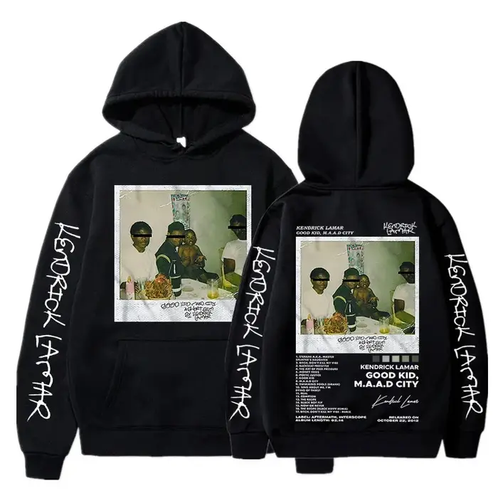 Hip Hop hommes sweat à capuche femme rappeur Kendrick Lamar bon enfant Album graphique imprimé sweat