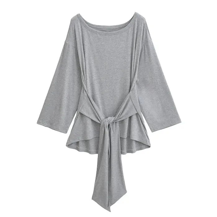 Nouveau T-shirt long sexy transparent à manches longues pour femme
