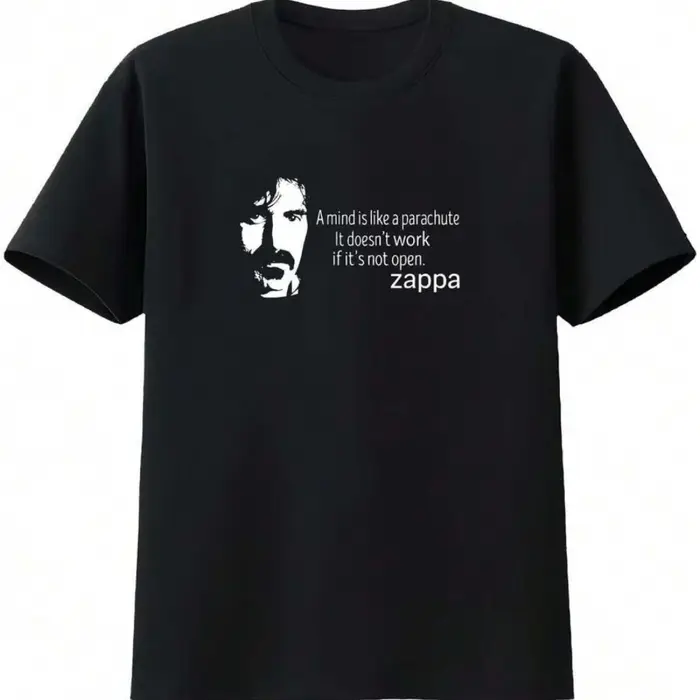 T-shirt pour homme Frank Zappa, icône musicale, en coton doux et respirant, imprimé signature, décon