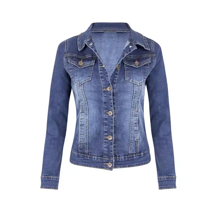 2024 nouvelles vestes en jean courtes femmes automne lavage à manches longues Vintage décontracté Je