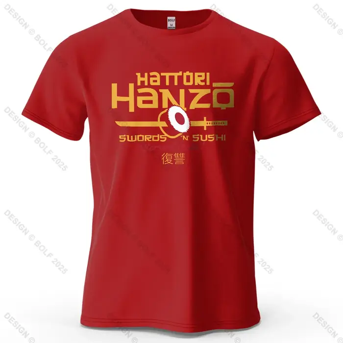 Hattori Hanzo T-Shirt homme imprimé 100% coton surdimensionné Anime mode graphique t-shirts pour hau