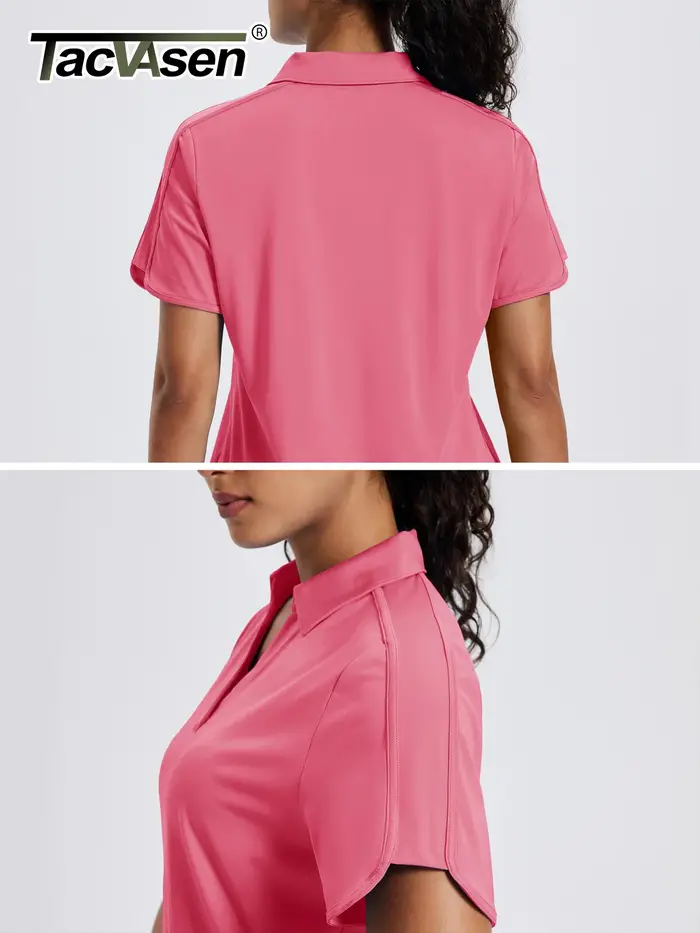 Chemise polo pour femmes TACVASEN à manches courbées