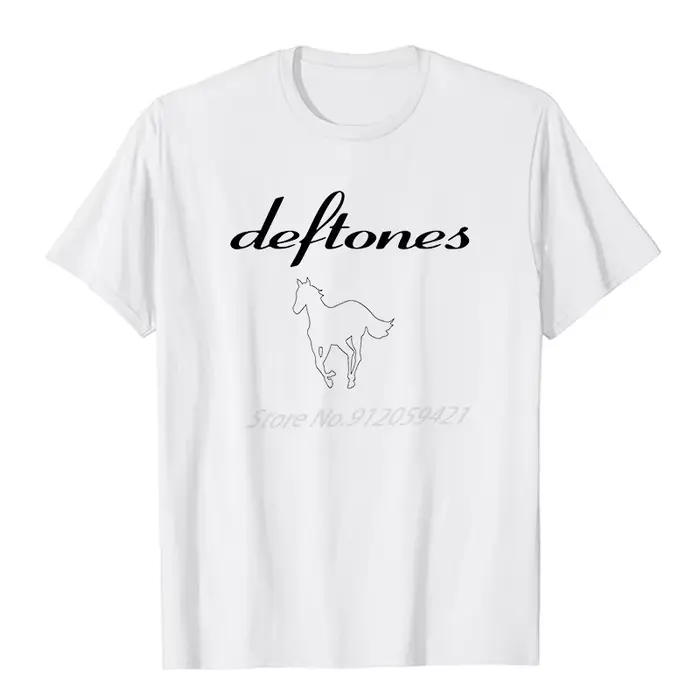Mode graphique T-Shirts Deftones blanc petit cheval Rock coton nouvelles chemises