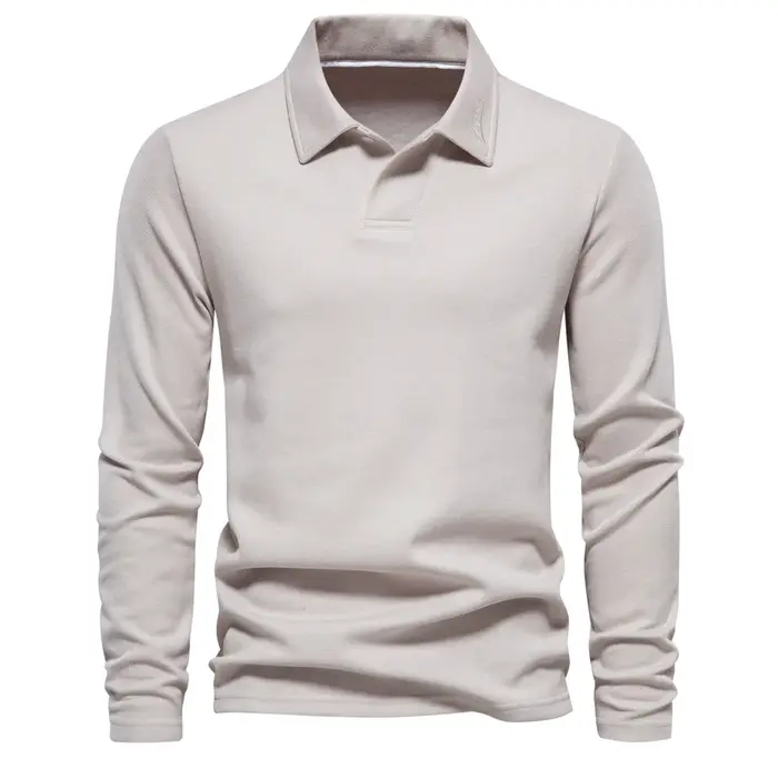 AIOPESON Polo brodé pour hommes mode cou col rabattu hommes polos sociaux décontractés chemise de Go