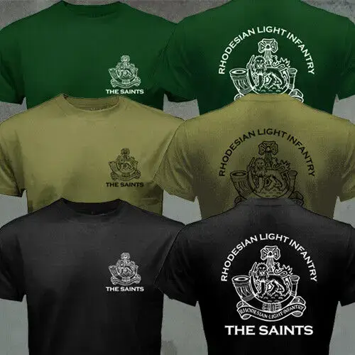 RLI Commando Rhodesian-T-shirt à Manches Courtes en 100% Coton