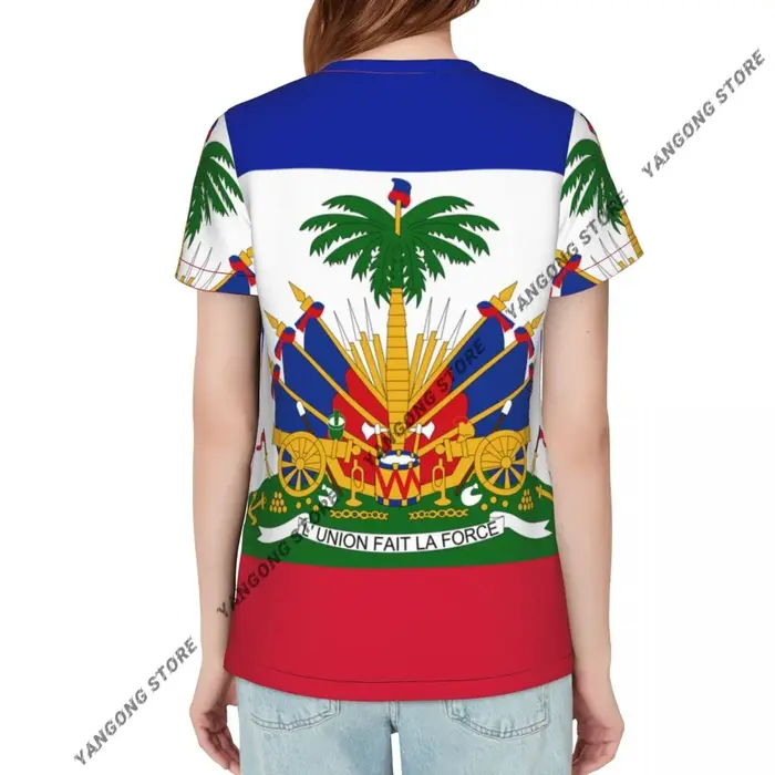 T-shirt femme drapeau d'haïti