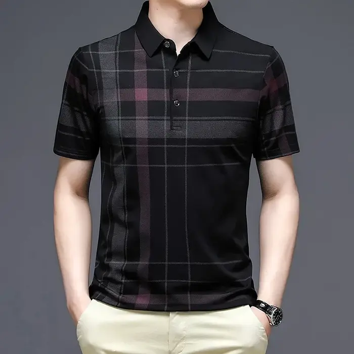 Polo à manches courtes pour hommes, T-shirt à imprimé graphique Y, T-shirt à boutons, Vêtements resp