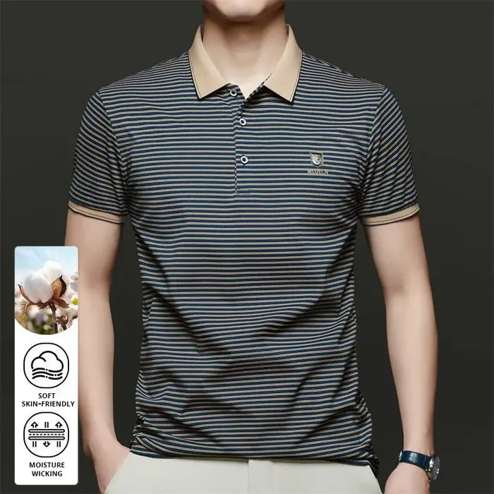 Top Grade été marque Designer polos pour hommes été dépouillé coupe ajustée à manches courtes décontracté hauts mode