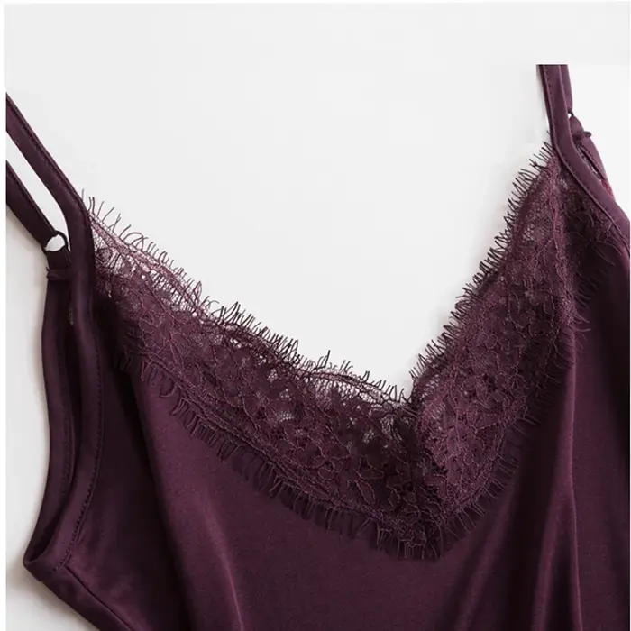 Soie debardeur femme dentelle femmes sous vetement satin