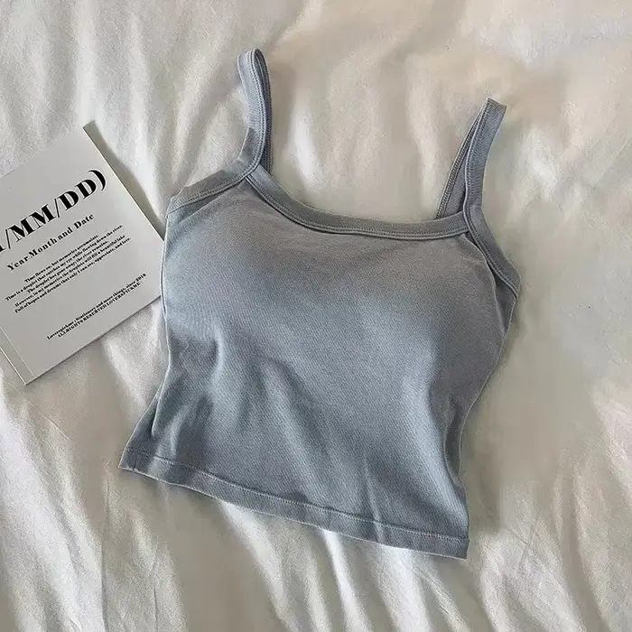 Haut court femmes Sexy hauts sans manche mode sous-vêtements féminins dame Camisole fille basique T-shirt gilet Lingerie soutiens-gorge bustiers nouveau