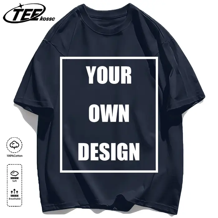 T-shirt personnalisé pour homme, 100% coton, tee-shirt personnalisé, créez votre design, logo, texte