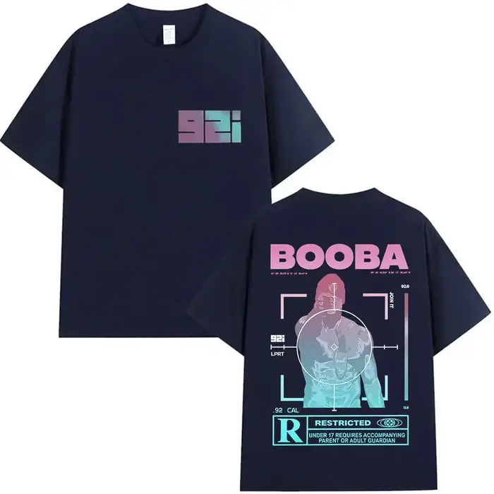 Rappeur BOOBA B2O Tour 2025 t-shirts graphiques hommes Hip Hop gothique à manches courtes T-shirt rétro haute qualité