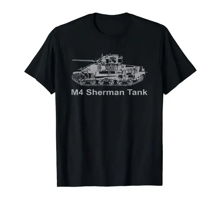 M4 Sherman réservoir T-Shirt cadeau été T-Shirt hauts surdimensionné T-Shirt hommes coton col rond t