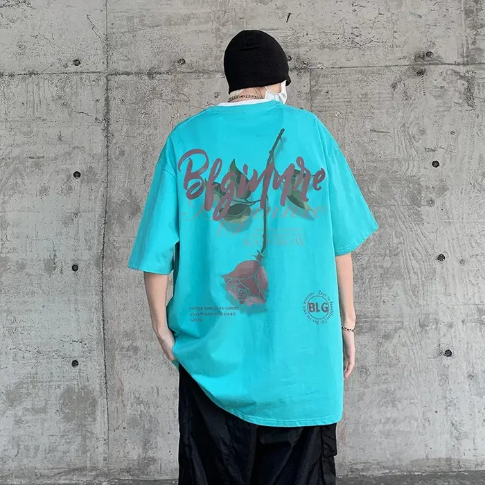 T-Shirt Gothique à Manches Courtes et Col Ras du Cou pour Homme Streetwear en Coton Respirant