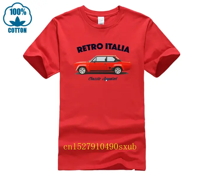 T-shirt FIAT 131 ABARTH STRADALE. RÉTRO ITALIE. VOITURE CLASSIQUE. CHAMPION RALLY