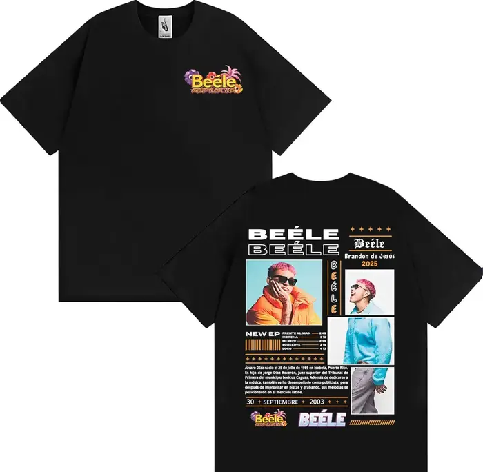 Rappeur BEELE Album Tour 2025 Merch t-shirts hommes femmes Hip Hop Pop musique rue T-shirt 100% coton surdimensionné